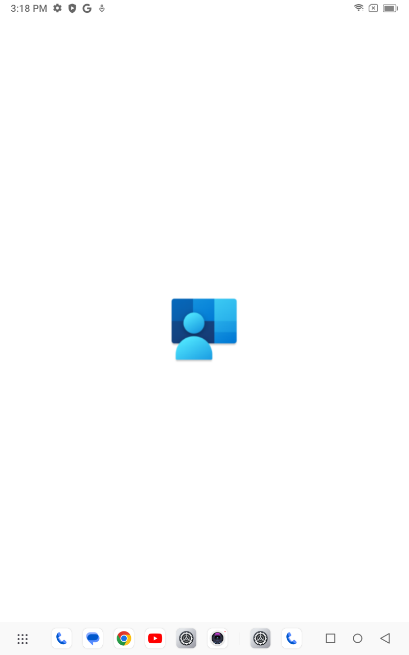 Intune Company Portal opening on the tablet